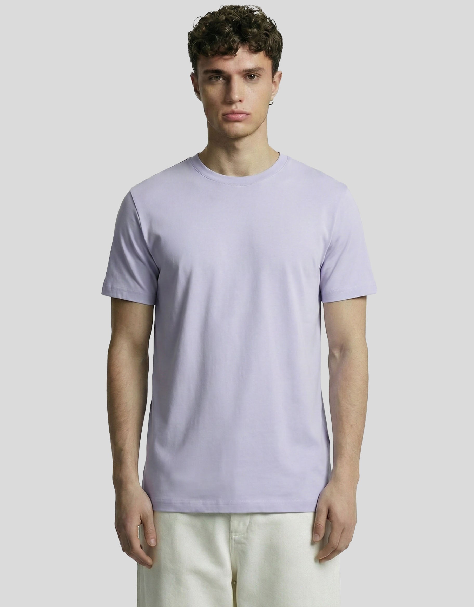 Lavender basic slim fit t-shirt for men – 95% cotton 5% elastane premium blend by Heistt