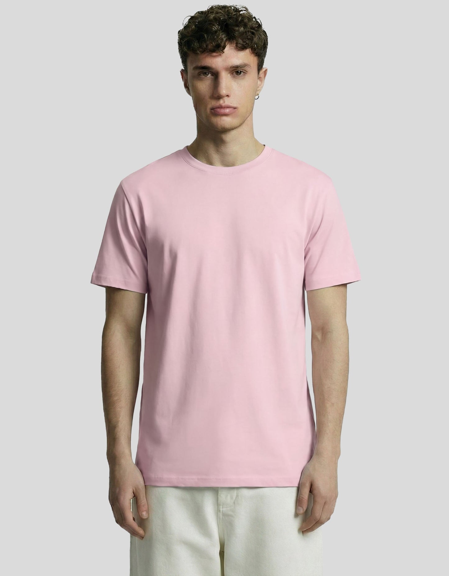 Baby pink basic slim fit t-shirt for men – 95% cotton 5% elastane premium blend by Heistt