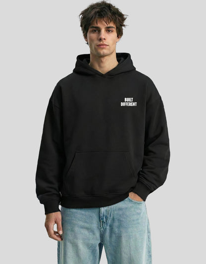 BUILT DIFFERENT Oversized Hoodie Navy - Premium Embroidered Motivational Streetwear Hoodie by Heistt