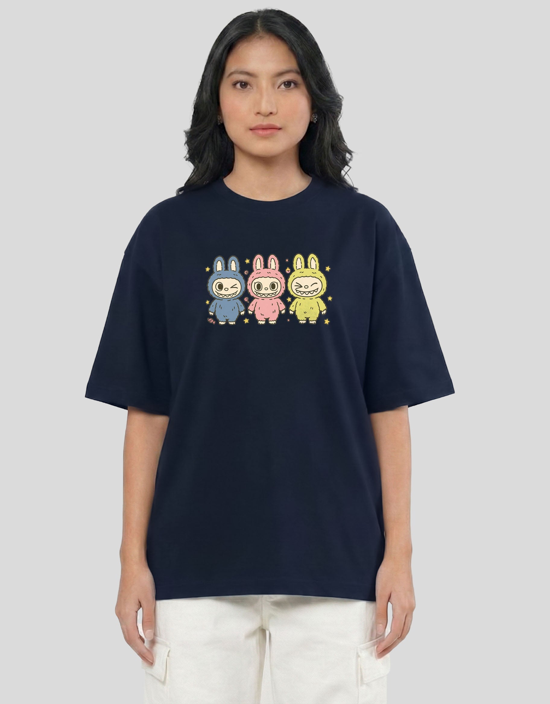 Labubu Dolls Oversized T-Shirt | Kawaii Pop Culture Streetwear