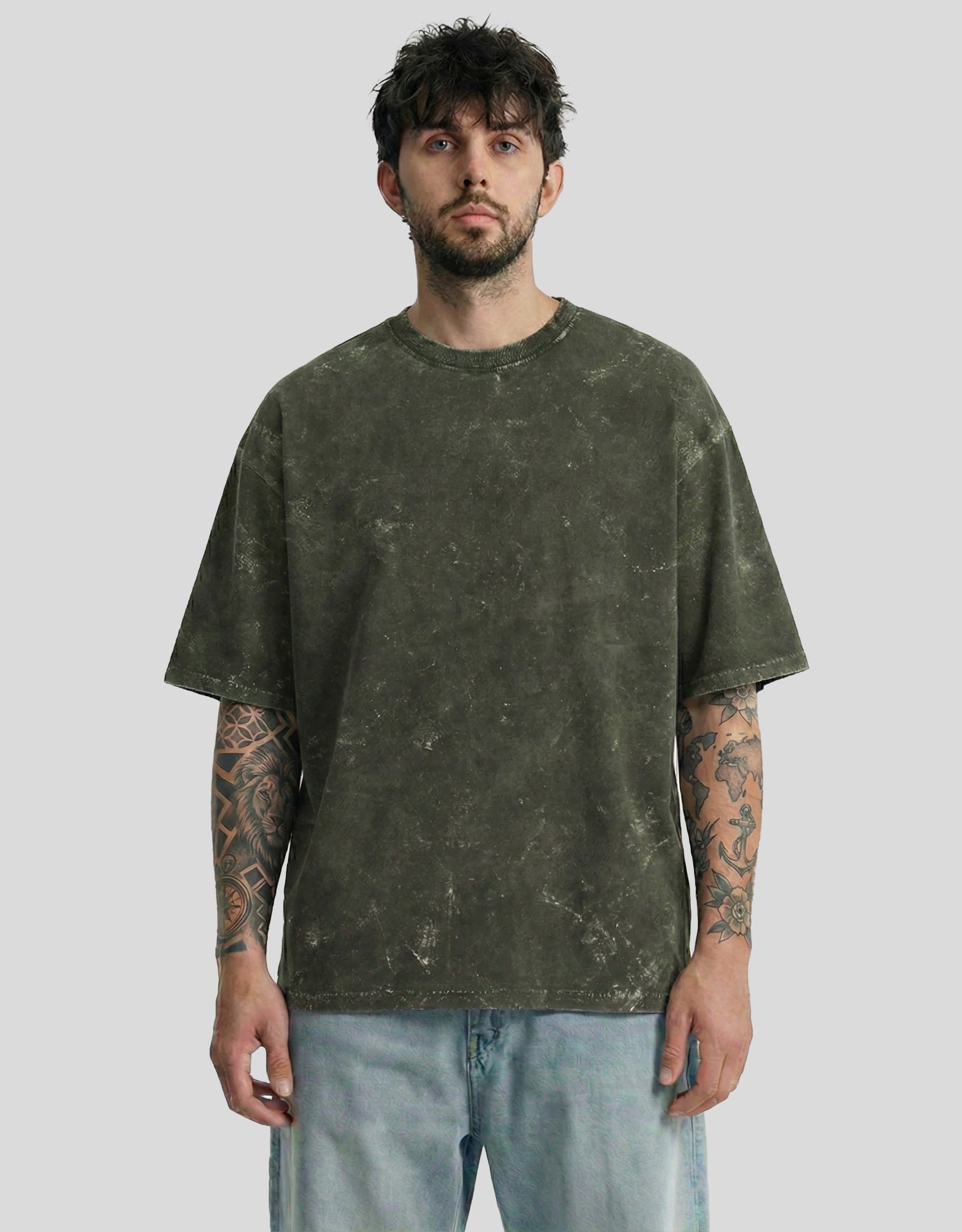 OLIVE | ACID WASHED OVERSIZED - Heistt