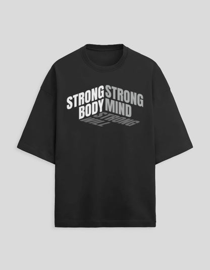 OVERALL STRONG Oversized T-Shirt Maroon - Premium Cotton Bold Graphic Streetwear Tee by Heistt