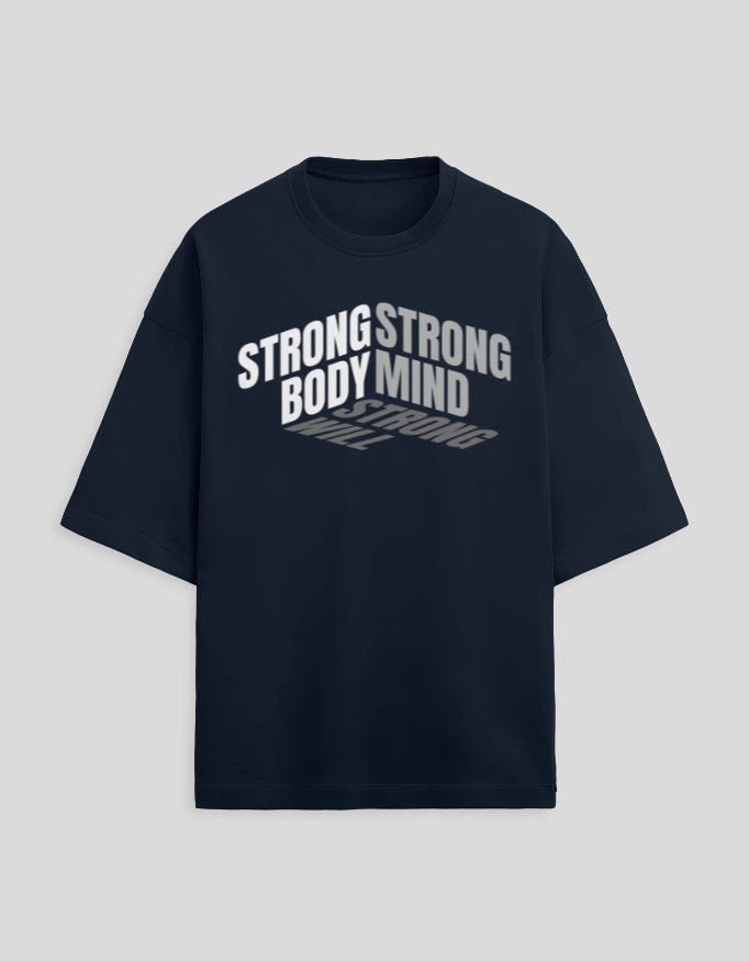 OVERALL STRONG Oversized T-Shirt Black - Premium Cotton Bold Graphic Streetwear Tee by Heistt