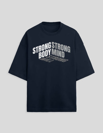 OVERALL STRONG Oversized T-Shirt Black - Premium Cotton Bold Graphic Streetwear Tee by Heistt